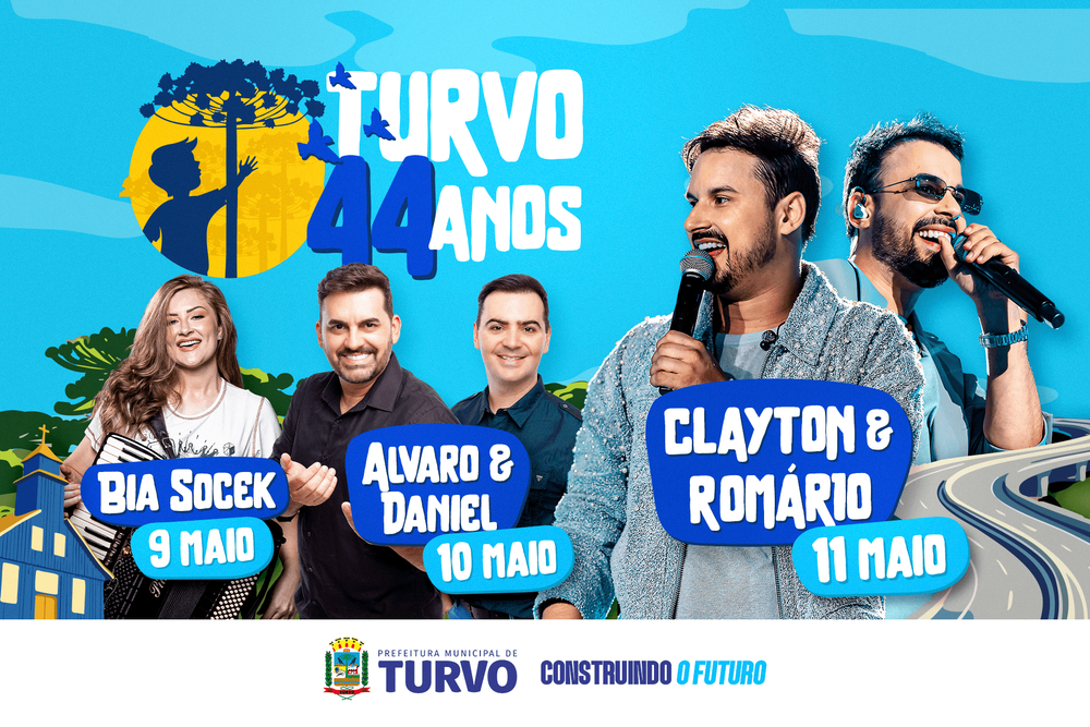 Turvo celebra 44 anos com grandes shows e programação especial
